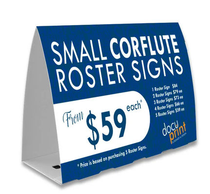 PP Roster Sign Corflute Bollard Signs 2mm - 12mm Thickness Customized Durable